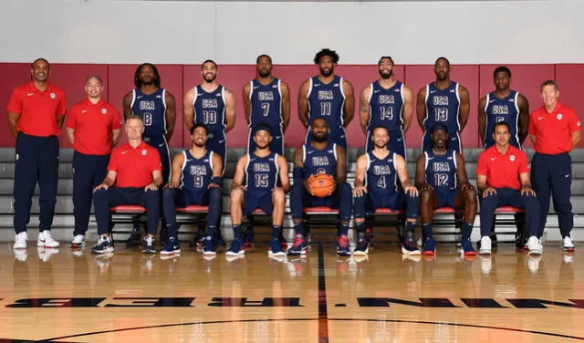  Selección de básquet de Estados Unidos para los Juegos Olímpicos París 2024. Foto: USA Basketball    