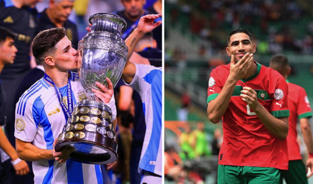  Julián Álvarez y Achraf Hakimi son las estrellas del Argentina vs. Marruecos en los Juegos Olímpicos París 2024. Foto: composición LR/@ManCityES/@AchrafHakimi   