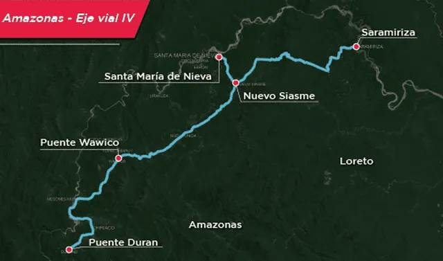 El Eje Vial IV unirá el norte de Amazonas y el norte de Loreto. Foto: MTC   