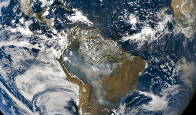 La imagen fue captada por un sensor especial del satélite DSCOVR. Foto: NASA Earth observatory   