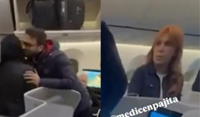  Magaly Medina y Rodrigo González cruzan miradas en el avión   