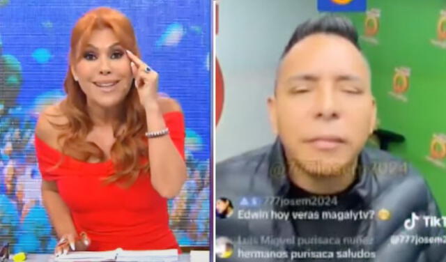 Magaly indicó que Edwin Sierre no tiene "ninguna autoridad moral" para hablarle. Foto: captura/ATV/TikTok   