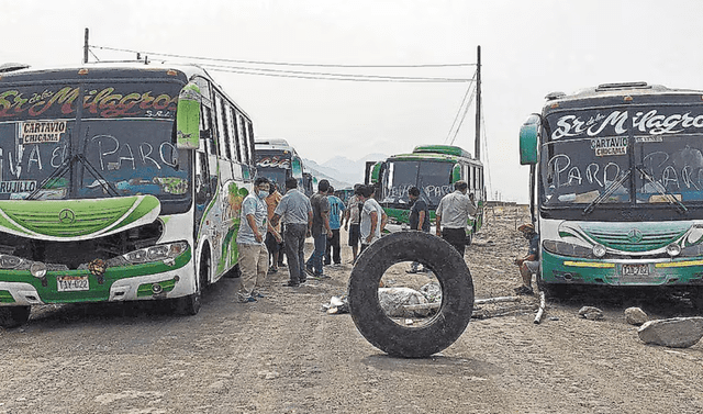  Paro de transportistas en La Libertad. Foto: difusión.   