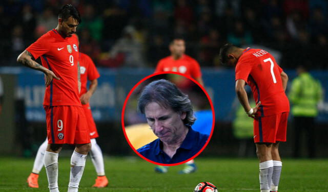 Ricardo Gareca no ha podido ganar un solo partido con Chile en estas eliminatorias. Foto: composición de LR/AFP   