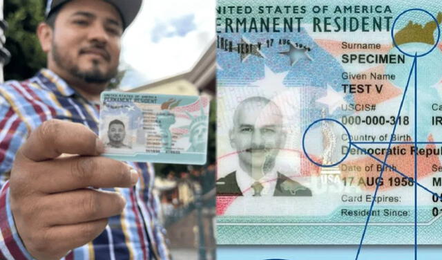  La Green Card, o tarjeta de residencia permanente, debe ser portada en todo momento para validar el estatus migratorio. Foto: USCIS   