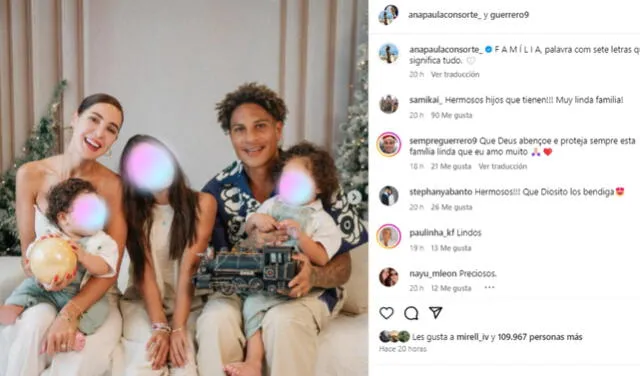  Ana Paula Consorte y Paolo Guerrero posan previo a la Navidad y junto a sus hijos. Foto: Instagram   