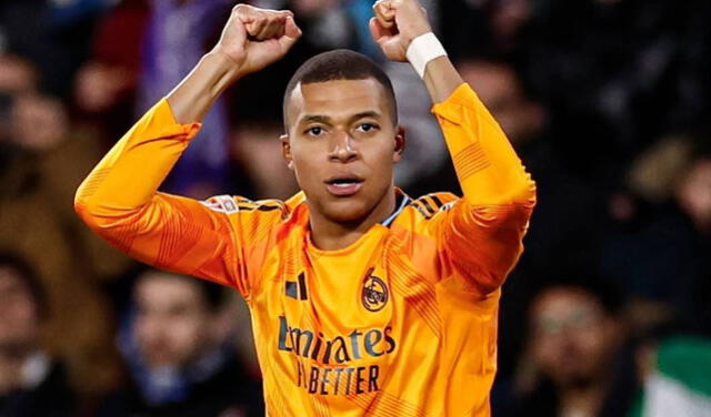 Kylian Mbappé le dio la victoria al Madrid sobre Valladolid. Foto: AFP   