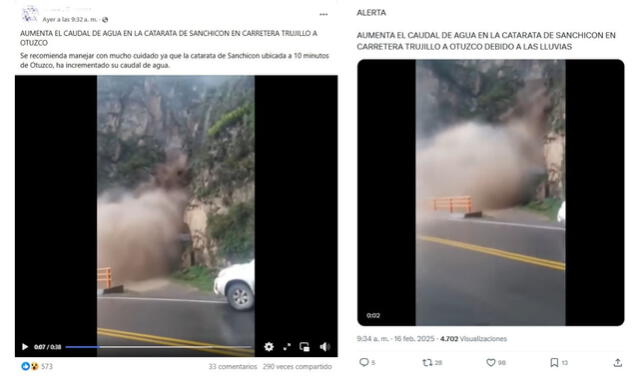<em>Desinformación sobre la temporada de lluvias durante el verano de 2025 en Perú. Foto: captura de Facebook / X</em>   