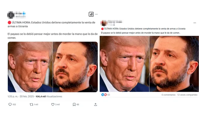 <em> Publicaciones desinformativas en las redes de X y Facebook. Foto: composición LR/capturas de pantalla.</em>   