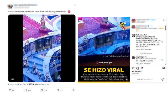  Publicaciones desinformativas por las redes sociales de X e Instagram. Foto: capturas de pantalla.   