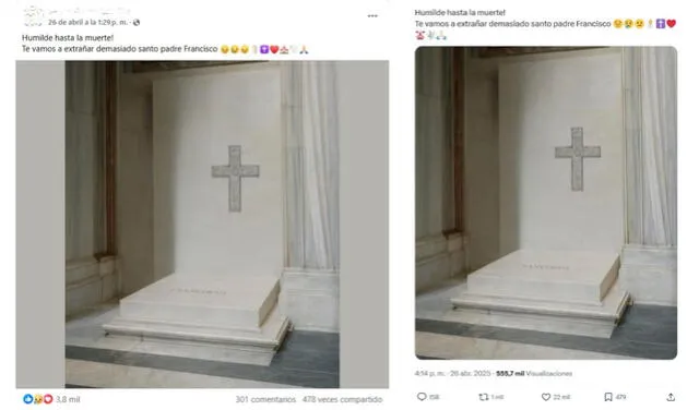 <em>Desinformación sobre el entierro del papa Francisco. Foto: captura de Facebook / X</em>   