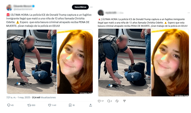 <em> Publicaciones desinformativas por las redes sociales de X y Threads. Foto: capturas de pantalla</em>   