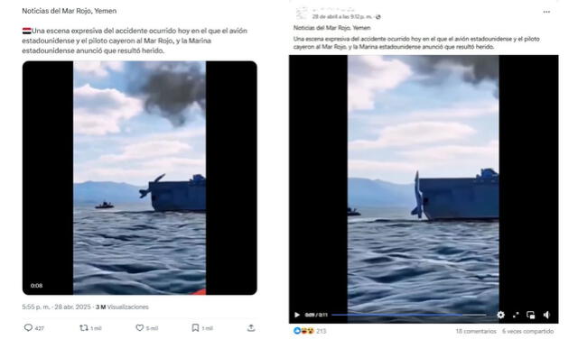 <em>Desinformación sobre los hutíes de Yemen. Foto: captura de X / Facebook</em>   