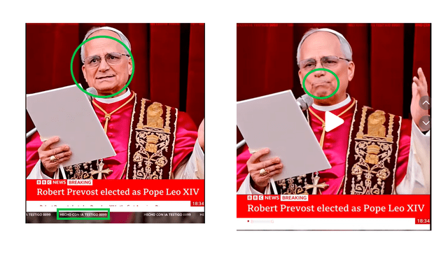 <em> Incongruencias obtenidas del video falso. Foto: capturas de pantalla.</em> <em> Incongruencias obtenidas del video falso. Foto: capturas de pantalla.</em>