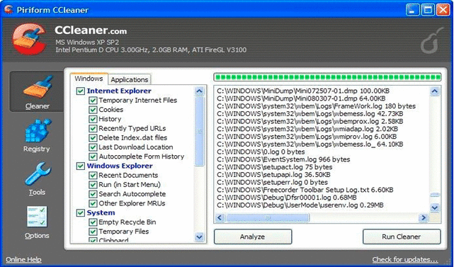 Interfaz de CCleaner. Foto: Portal Programas Interfaz de CCleaner. Foto: Portal Programas