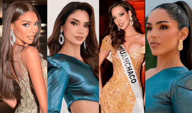 Janet Leiva, Maricielo Gamarra, Flavia López y Daniela Feijoó. Retadoras del Miss Perú 2025. <br>Foto: Difusión   