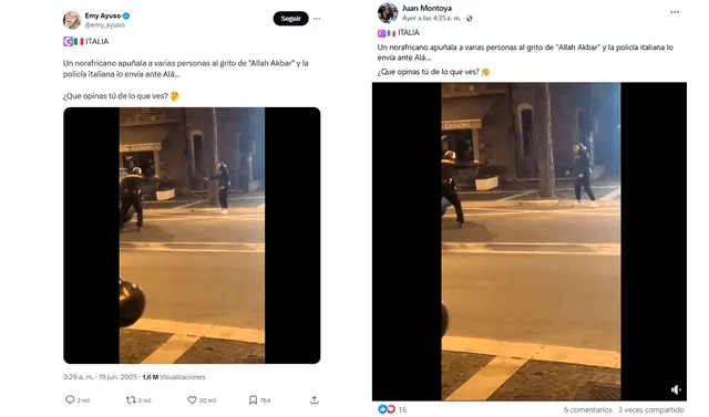 <em> Publicaciones desinformativas por las redes sociales de X y Facebook. Foto: capturas de pantalla</em>   