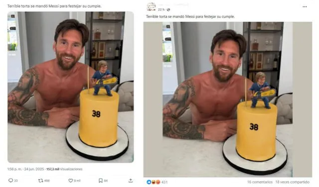 <em>Desinformación sobre Lionel Messi. Foto: captura de X / Facebook</em>   