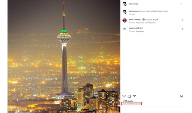 <em>En rojo, la fecha en que fue publicada la imagen por primera vez en la web. Foto: captura de Instagram</em>   