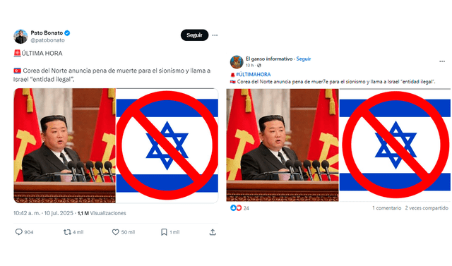 <em> Publicaciones desinformativas por las redes sociales de X y Facebook. Foto: capturas de pantalla.</em>   