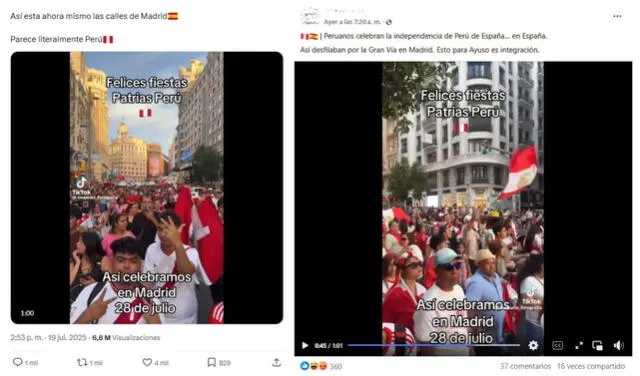 <em>Desinformación sobre las Fiestas Patrias. Foto: captura de X / Facebook</em>   