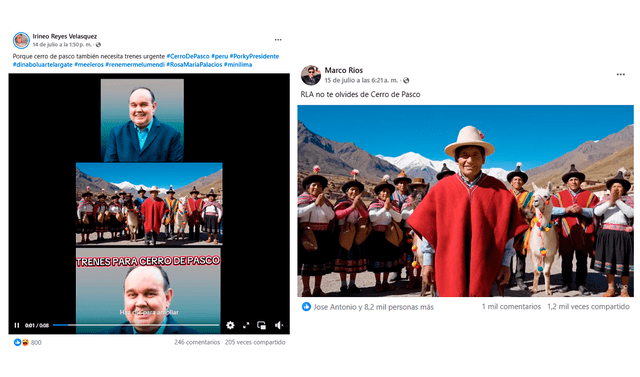 <em> Publicaciones desinformativas por las redes sociales de Facebook. Foto: composición LR/capturas de pantalla</em>   
