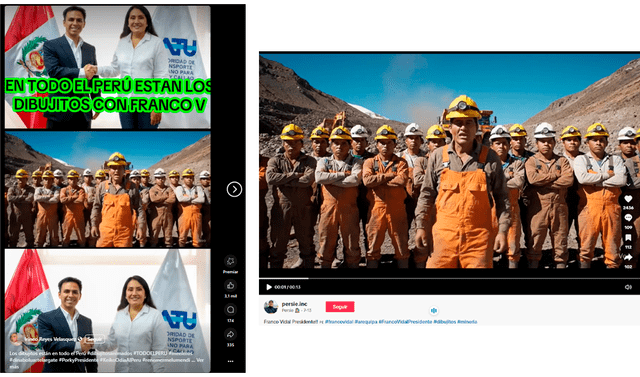 <em> Publicaciones desinformativas por las redes sociales de Facebook y TikTok. Foto: composición LR/captura de pantalla</em>   