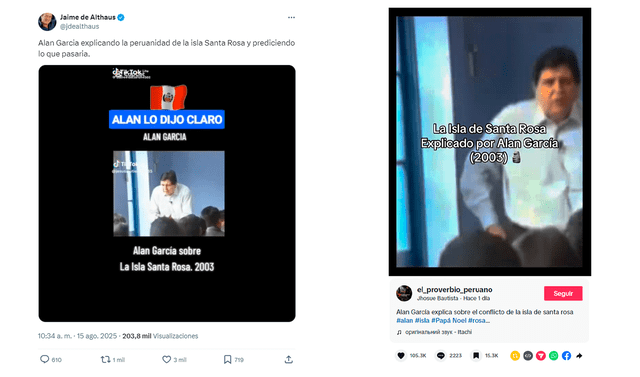 <em> Publicaciones desinformativas por las redes sociales de X y TikTok. Foto: capturas de pantalla</em>   