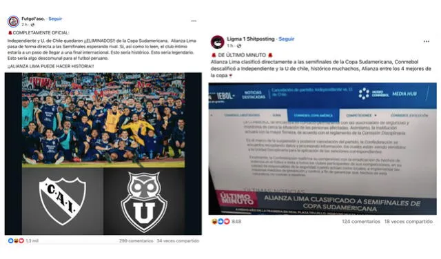 <em>Publicaciones desinformativas por la red de Facebook. Foto: composición LR/capturas de pantalla</em>   