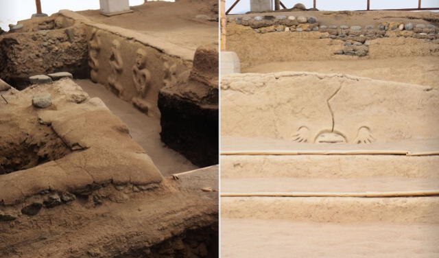 En el Salón Ceremonial de los Relieves se encuentran imágenes de personas con el estómago delgado, representando la época de hambruna, y un sapo al que le cae un rayo, que simboliza la llegada de agua y lluvias. Foto: Jhonatan Sánchez/La República. En el Salón Ceremonial de los Relieves se encuentran imágenes de personas con el estómago delgado, representando la época de hambruna, y un sapo al que le cae un rayo, que simboliza la llegada de agua y lluvias. Foto: Jhonatan Sánchez/La República.