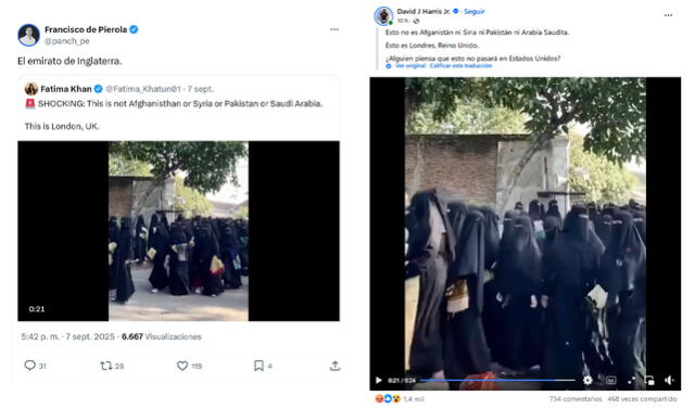 <em> Publicaciones desinformativas por las redes sociales de X y Facebook. Foto: composición LR/capturas de pantalla</em>   