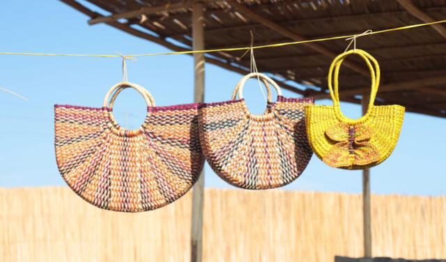 Muchos pobladores de Végueta trabajan desarrollando productos con fibra de junco. Foto: Jhonatan Sánchez/La República   