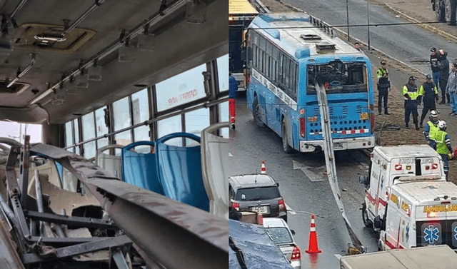 accidente vía de evitamiento, bus choca contra valla metálica