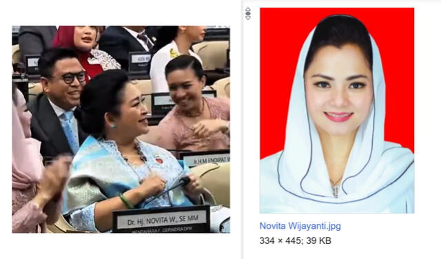 <em> Congresista indonésa, Novita Wijayanti. Foto: capturas de pantalla</em>   