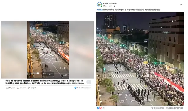 <em> Fotografías originales del que se basa la imagen desinformativa. Foto: capturas de pantalla</em>   