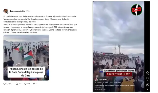 <em> Publicaciones desinformativas por las redes sociales de Threads y X. Foto: capturas de pantalla</em>   