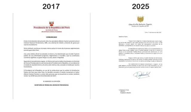 <em> Diferencia de membretes entre el 2017 y 2025. Foto: capturas de pantalla</em> <em> Diferencia de membretes entre el 2017 y 2025. Foto: capturas de pantalla</em>