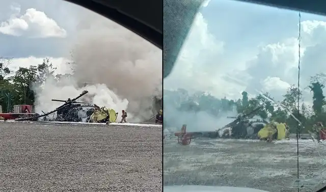 Accidente de helicóptero en planta de gas natural Malvinas. Foto: difusión