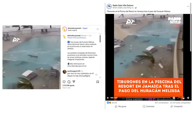 <em> Publicaciones desinformativas por las redes sociales de Instgram y Facebook. Foto: capturas de pantalla</em>   