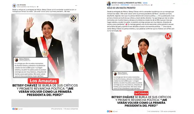 <em> Publicaciones desinformativas por la red social de Facebook. Foto: capturas de pantalla.</em>   