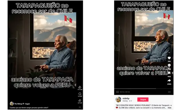 <em> Publicaciones desinformativas por las redes sociales de Facebook y TikTok. Foto: capturas de pantalla</em>   