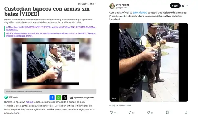 <em> Publicaciones sobre el incidente el 9 de febrero del 2018. Foto: composición LR/capturas de pantalla</em>   