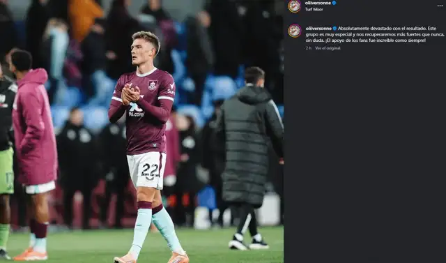 Mensaje de Oliver Sonne tras derrota de Burnley Mensaje de Oliver Sonne tras derrota de Burnley