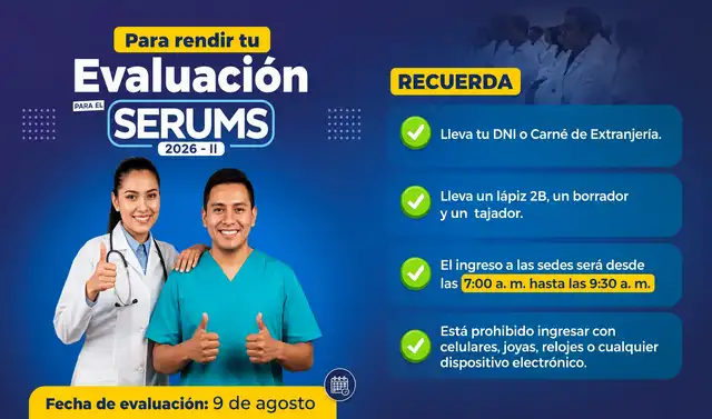 Evaluación para el SERUMS 2026-II