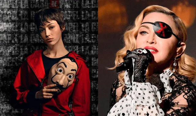 Madonna le confesó a Úrsula Corberó que era fan de su personaje Tokio en La casa de papel. Foto: composición/Netflix/Instagram@madonna