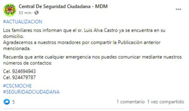 Publicación confirma aparición de exministro aprista Alva Castro