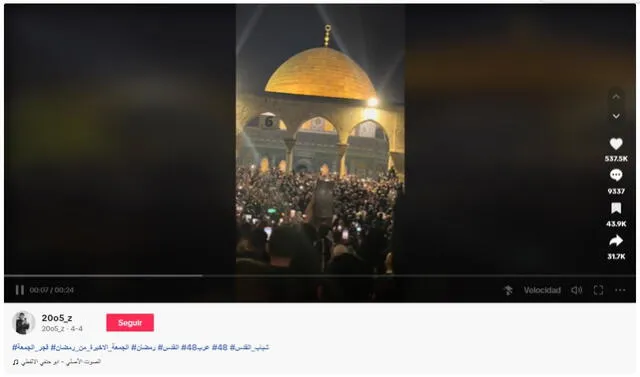 <em> Video original obedece al rezo del Fajr durante el mes del Ramadán. Foto: captura de TikTok</em>   