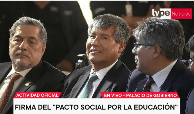  Wilfredo Oscorima durante una actividad oficial de Dina Boluarte en Palacio de Gobierno. | Foto: TV Perú.   