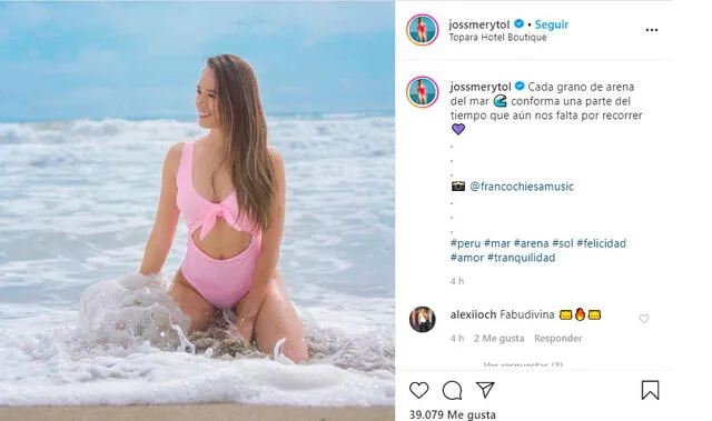 Publicación de Jossmery Toledo  Foto: captura