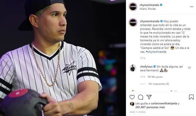 Chyno Miranda se pronuncia sobre su recuperación. Foto: Chyno Miranda/ Instagram
